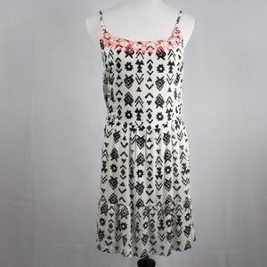 🆕 Kiwi & Punch Print Open Back Tie Dress